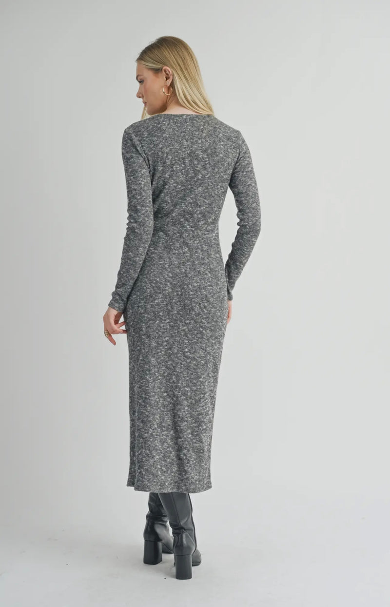 Sage The Label Charcoal New Romantics Long Sleeve Maxi Dress