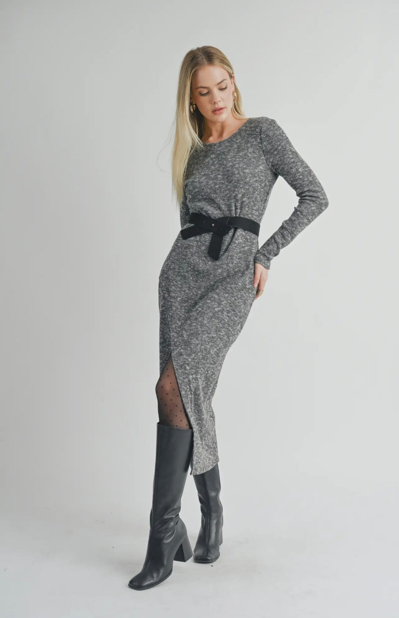 Sage The Label Charcoal New Romantics Long Sleeve Maxi Dress