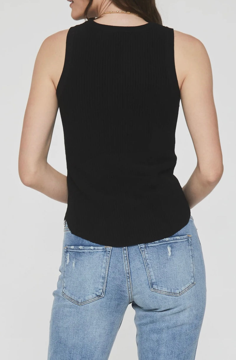 Another Love Black Cora Sleeveless Sweater Ribbed Tank Top