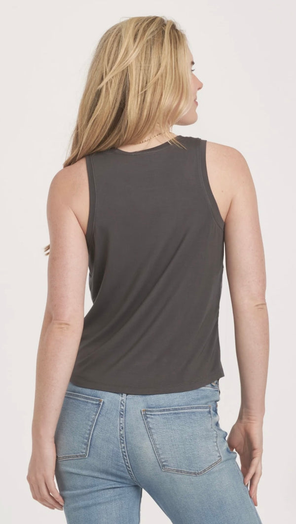 Another Love Iron Carmela Pleather Curved Hem Tank Top