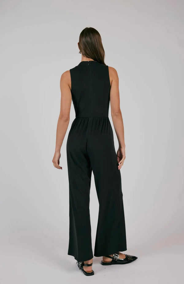 Sage The Label Black See Me Now Corset Knit Jumpsuit