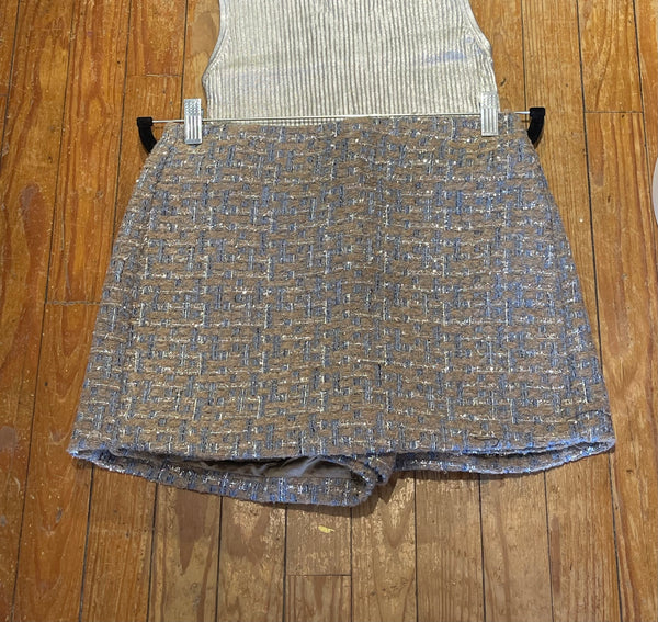 Lucy Paris Grey Multi Mado Tweed Skort Bottom