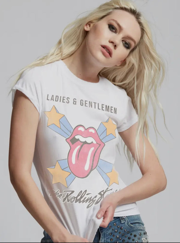 Recycled Karma White The Rolling Stones Short Sleeve Top