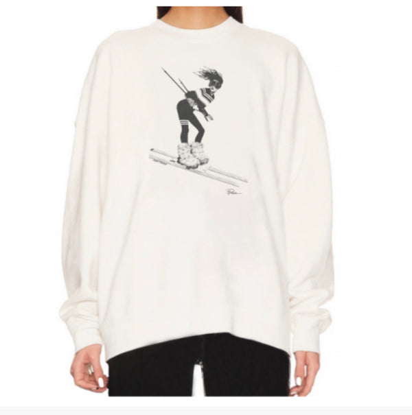 CPress White First Tracks Long Sleeve Sweatshirt Top