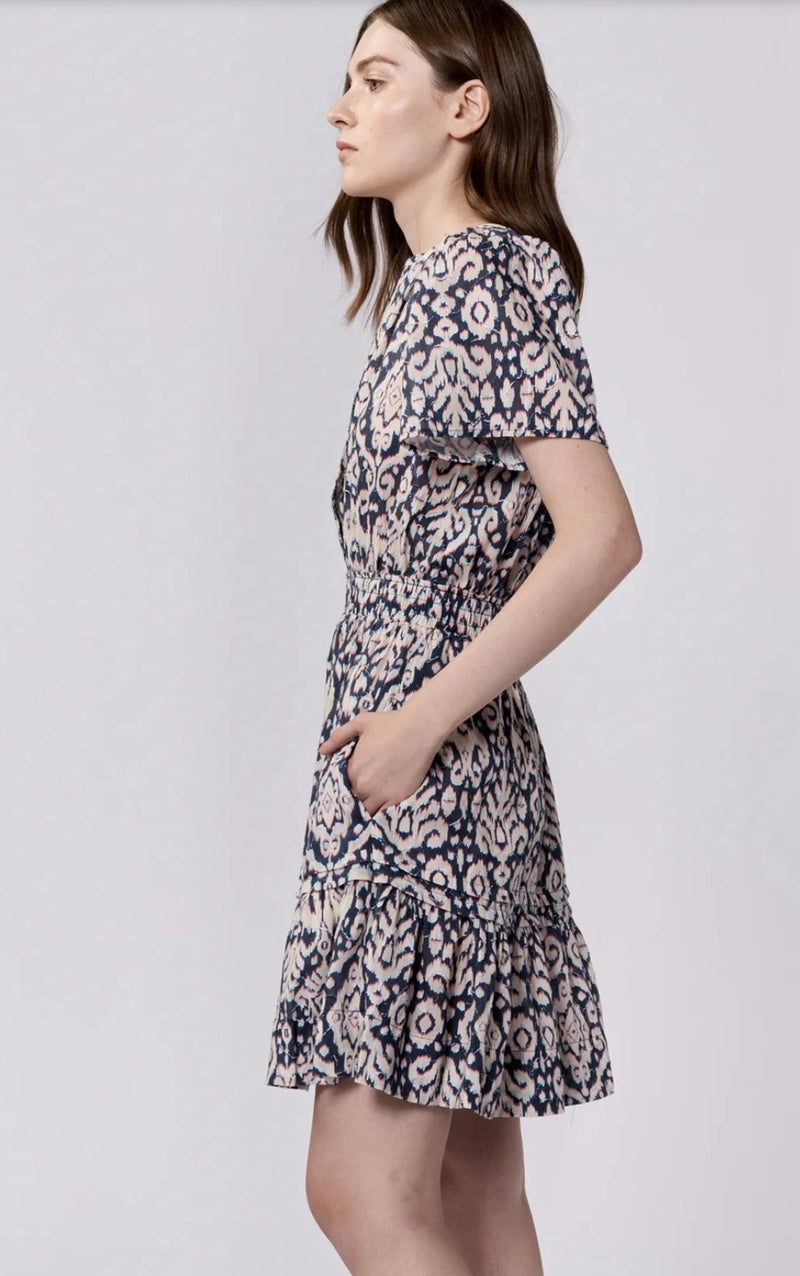 Dear John Denim Paisley Bristol Short Sleeve Relaxed Fit VNeck Dress