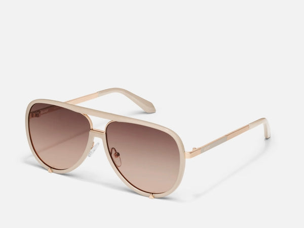 Quay Bone Frame w/Brown Fawn Lens Plastic Metal High Profile Sunglasses
