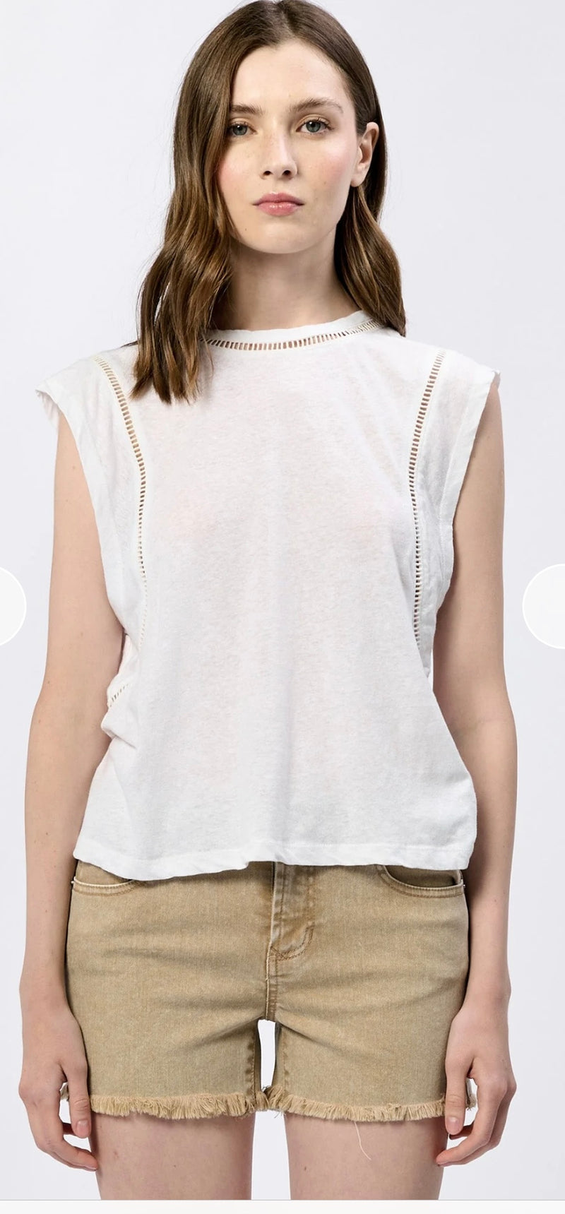 Dear John Denim White Crew Neck Majorelle Top