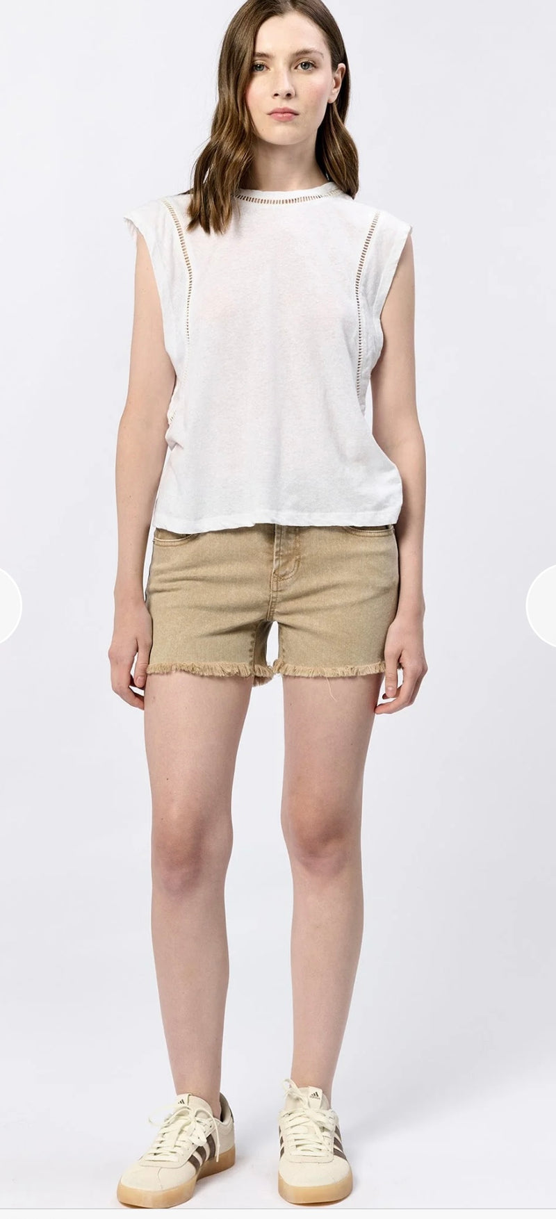 Dear John Denim White Crew Neck Majorelle Top