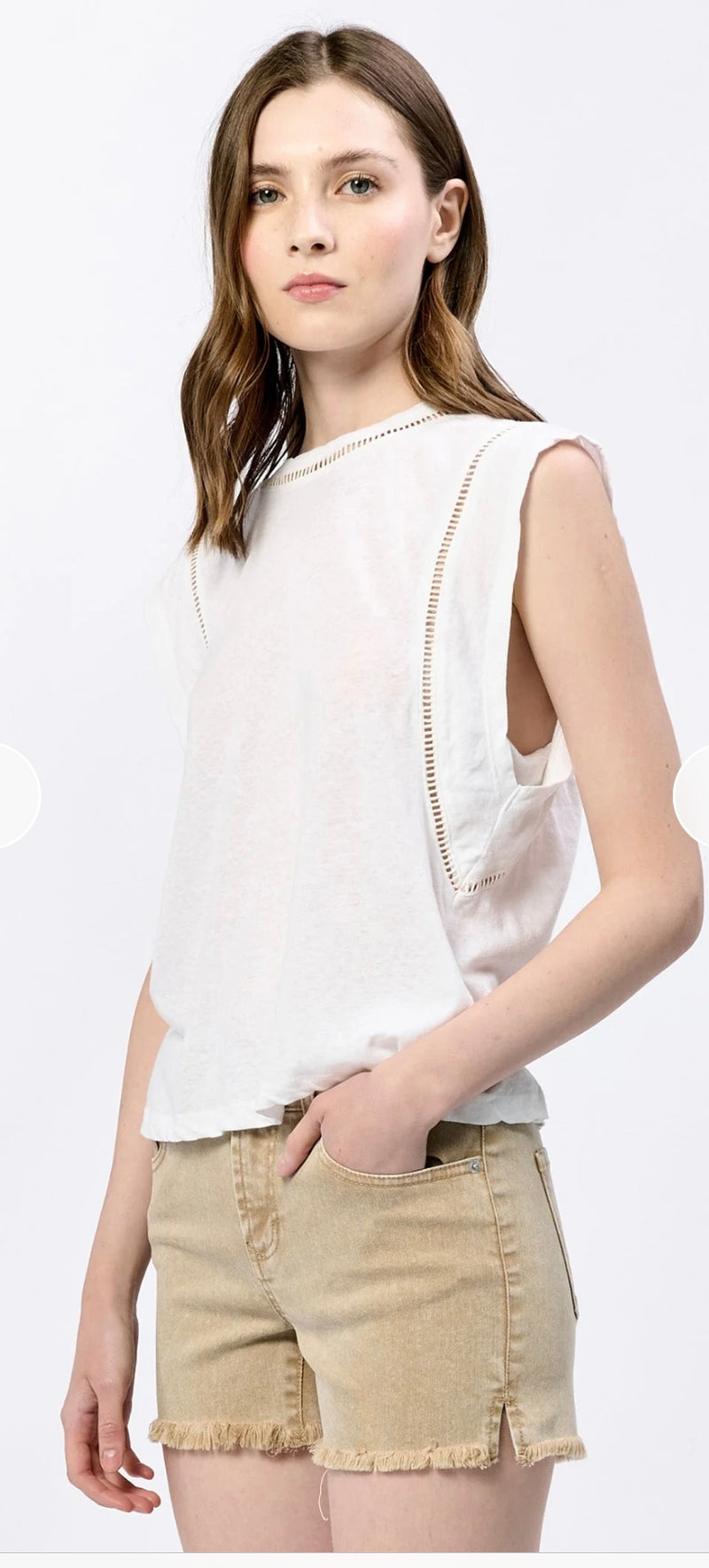 Dear John Denim White Crew Neck Majorelle Top