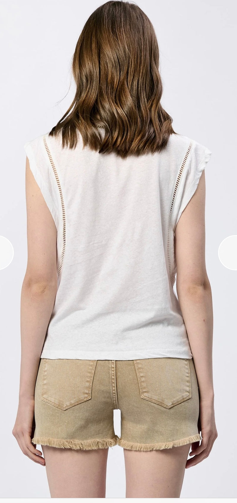 Dear John Denim White Crew Neck Majorelle Top