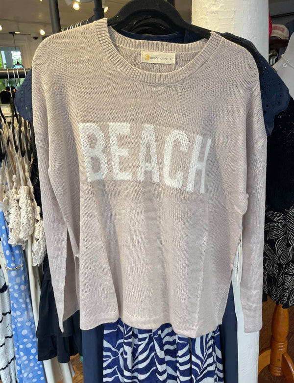 Vintage Havana Sand With White Jacquard "Beach" Sweater