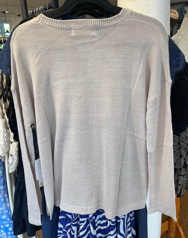 Vintage Havana Sand With White Jacquard "Beach" Sweater