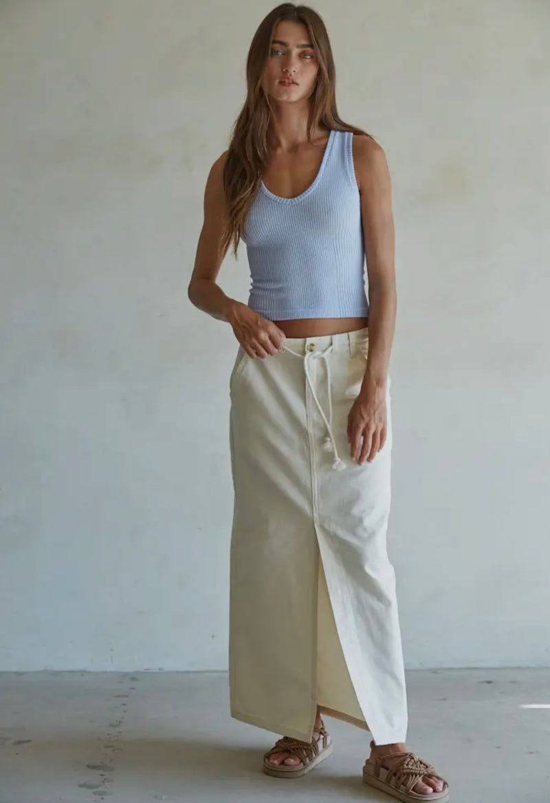 By Together Lavender VNeck Ribbed Knit Sleeveless Tank Top