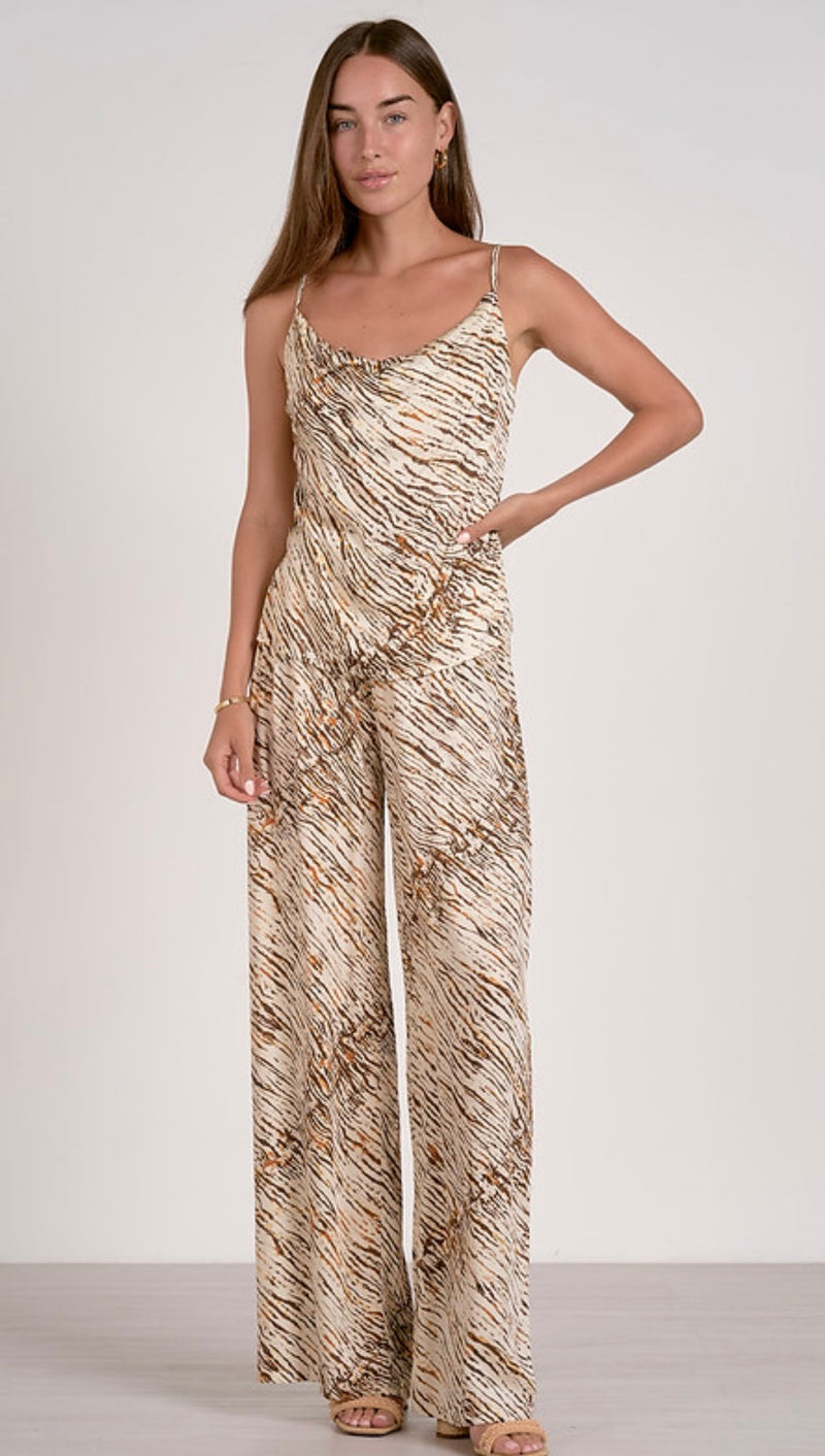 Elan Neutral Sahara Pattern Spaghetti Strap Slip Top