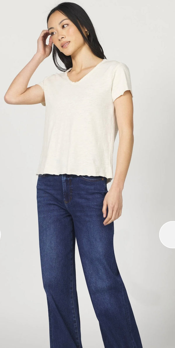 Dear John Denim Whitecap Gray Short Sleeve Top