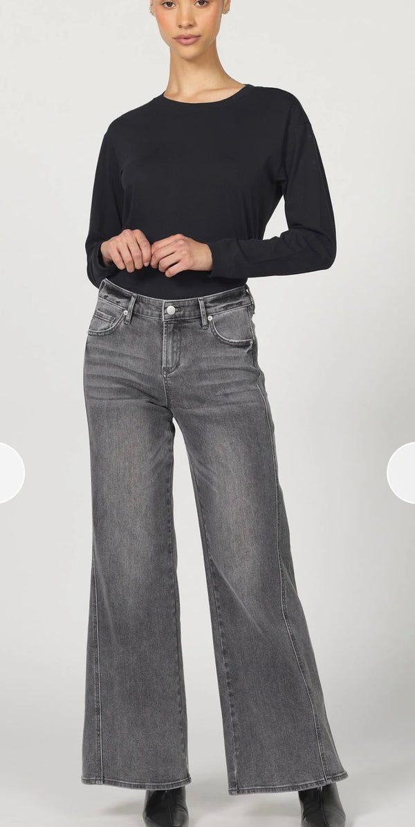 Dear John Denim Middlebrook Wide Leg Mid Rise Clean Hem Micah Jeans