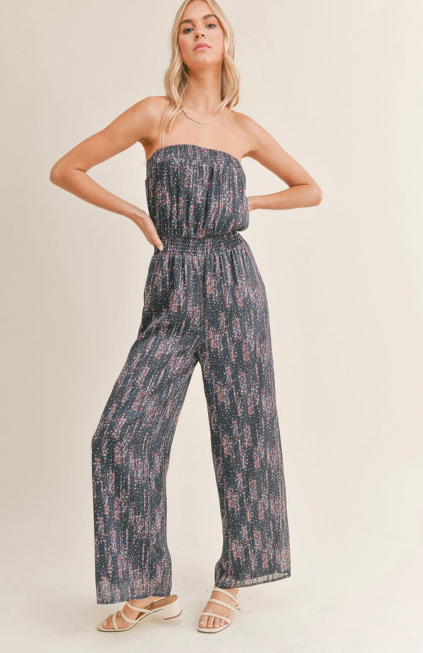 Sadie & Sage Navy Multi Fireworks Tube Jumpsuit