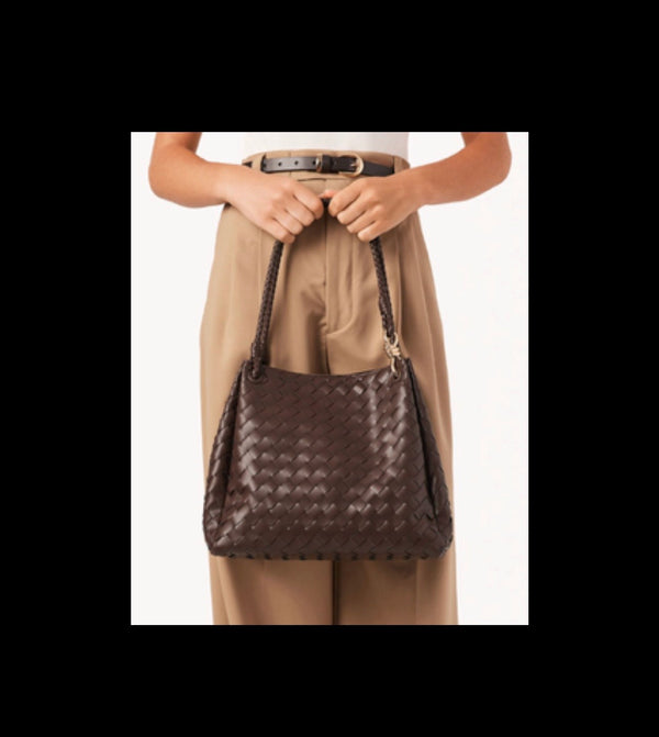 Billini Chocolate Weaved Leni Shoulder Bag
