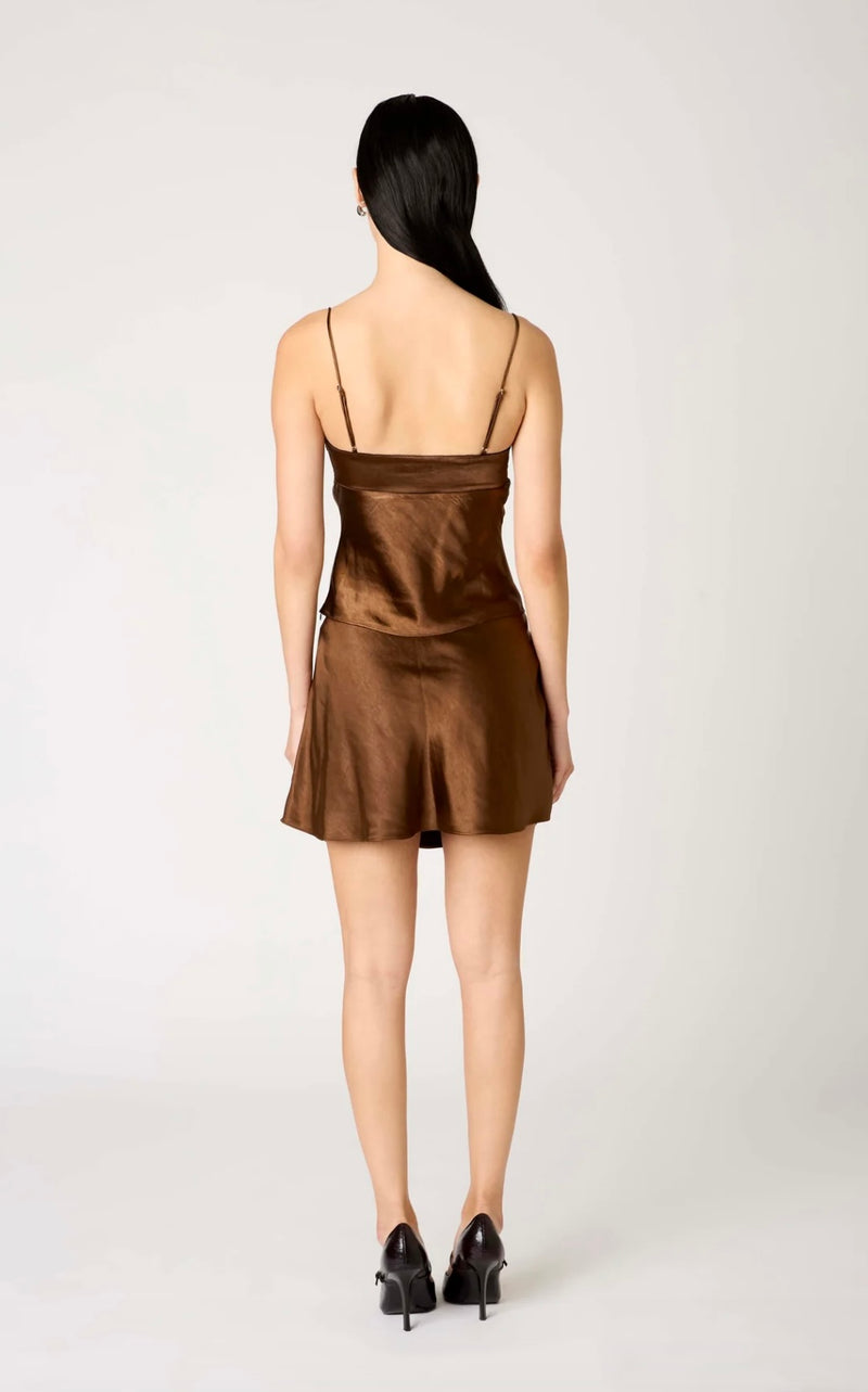 NIA Mousse Bias Cut Spaghetti Strap Cami Top