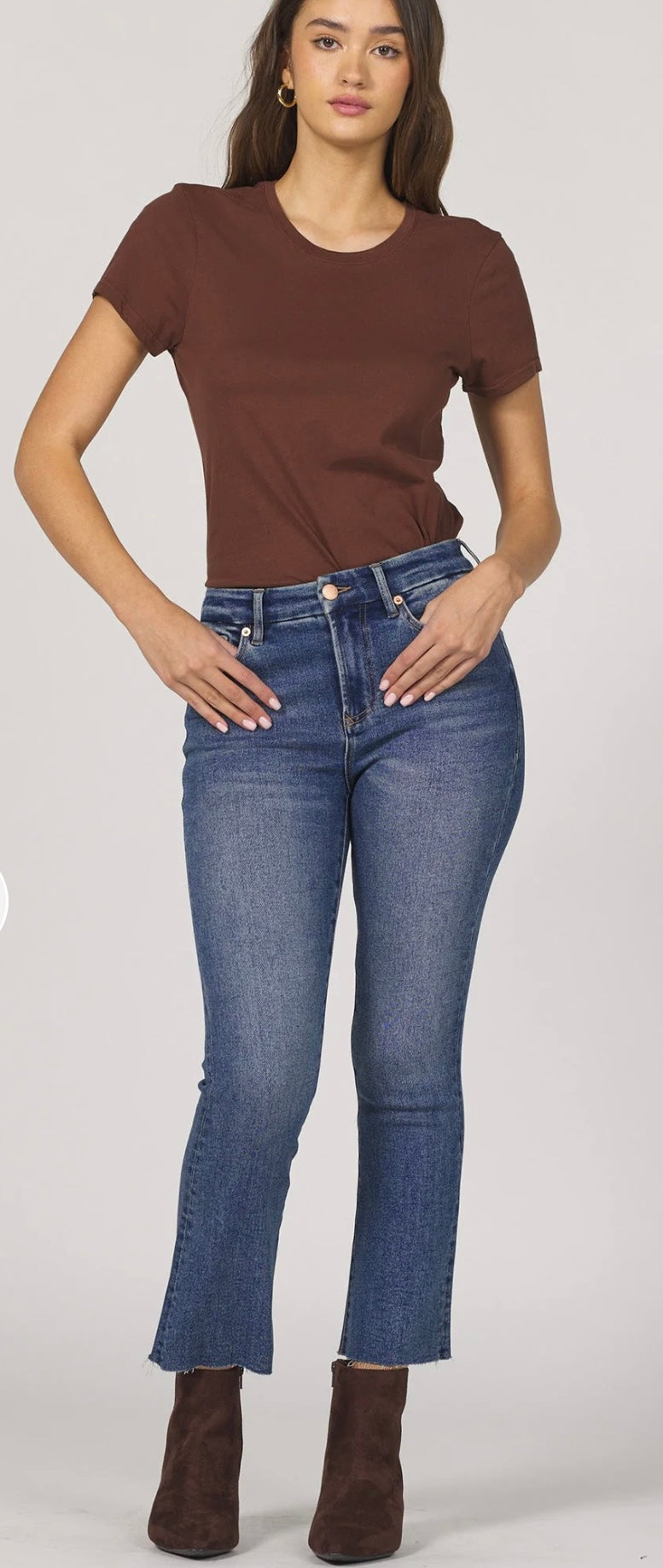 Dear John Palmer Cropped Flare Mid Rise Jeanne Jean