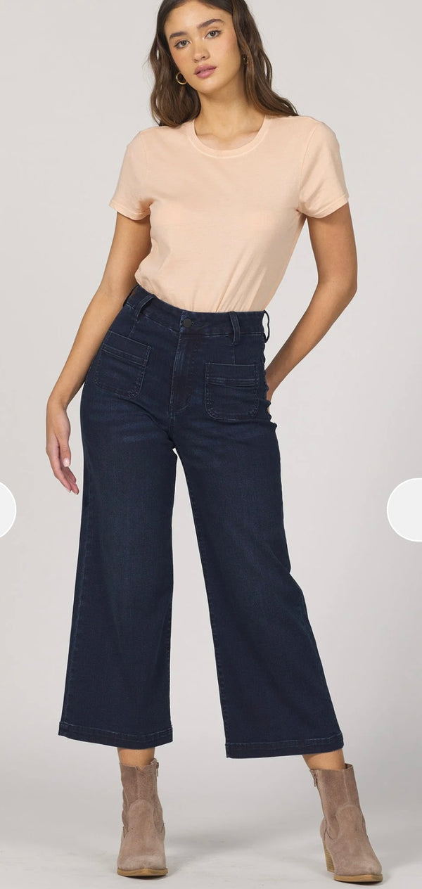 Dear John Denim Roselle Wide Leg Cropped Super High Rise Audrey Jean