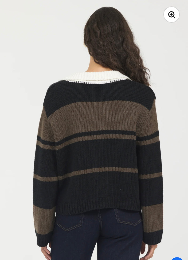 Vintage Havana Woodland Stripe Long Sleeve Rugby Sweater