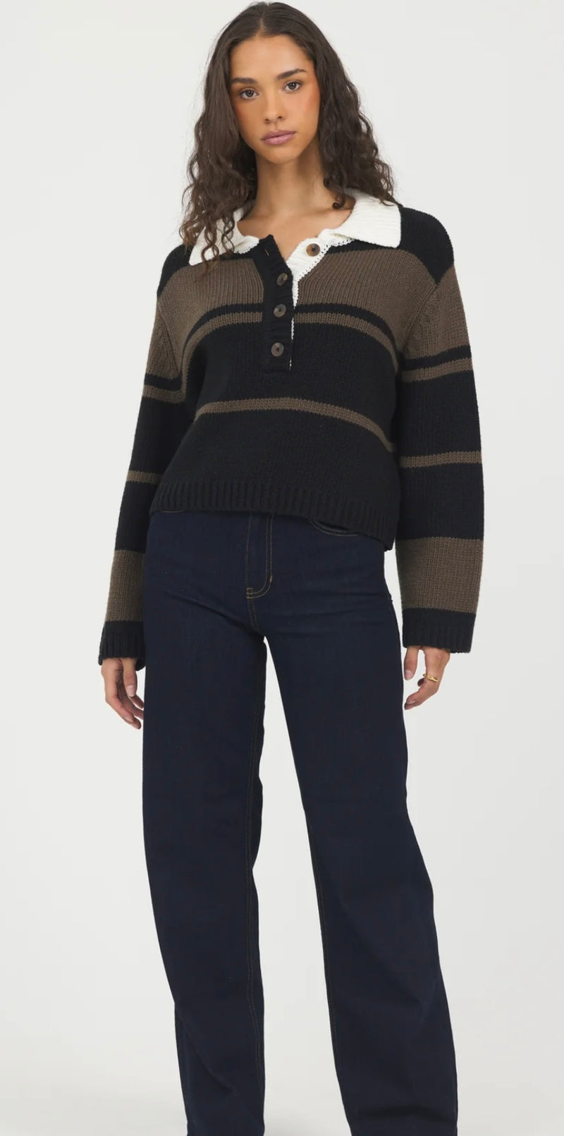 Vintage Havana Woodland Stripe Long Sleeve Rugby Sweater