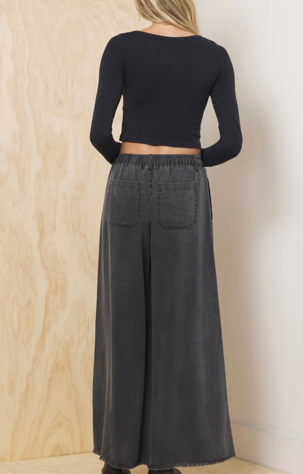 Vintage Havana Charcoal Wide Leg Draw String Pant