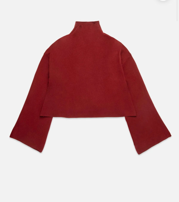 DeLuc Malbec Chuck Turtleneck Long Wide Sleeve Crop Sweater