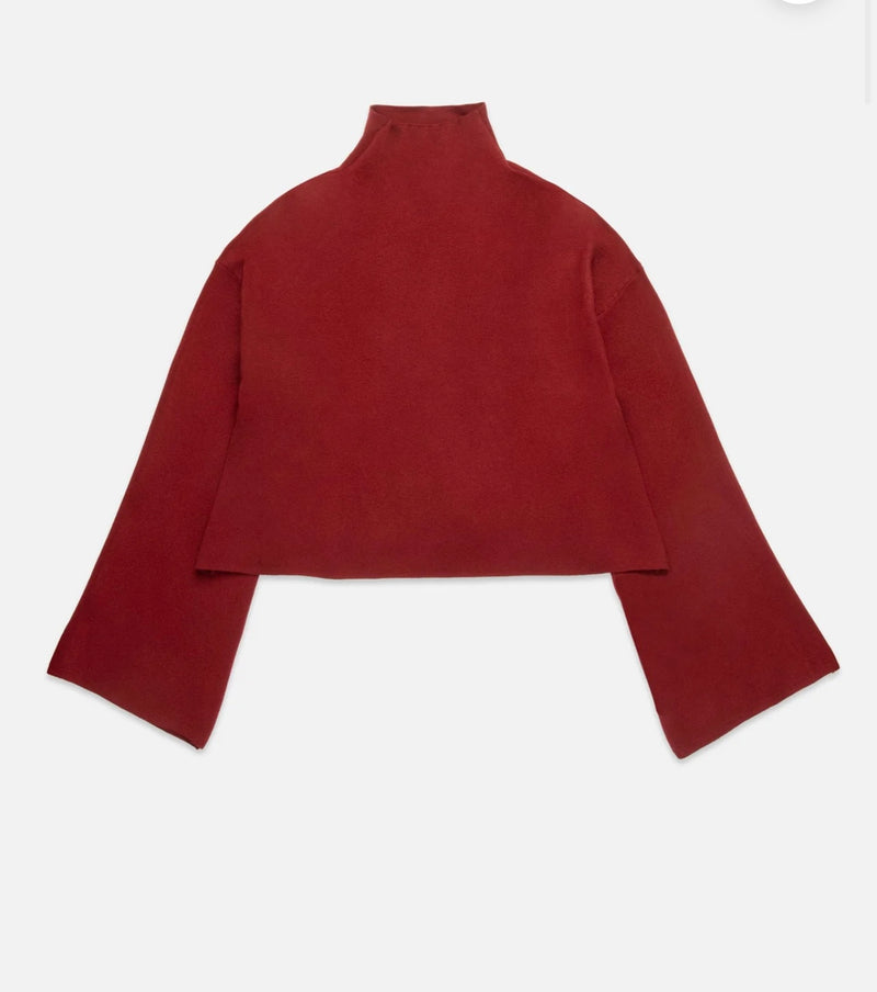 DeLuc Malbec Chuck Turtleneck Long Wide Sleeve Crop Sweater