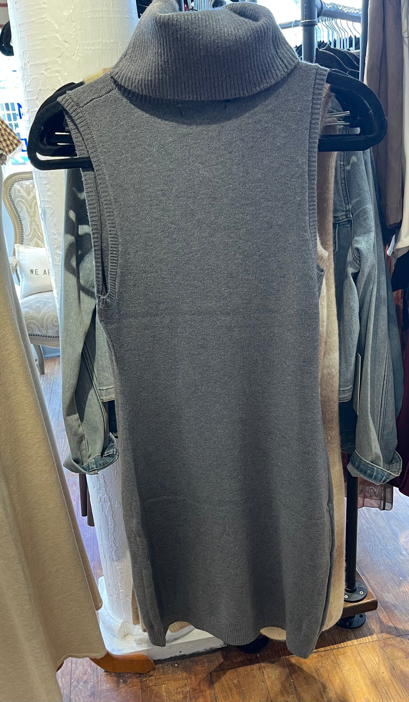 DeLuc Grey Melange Richard Turtleneck Knit Sweater