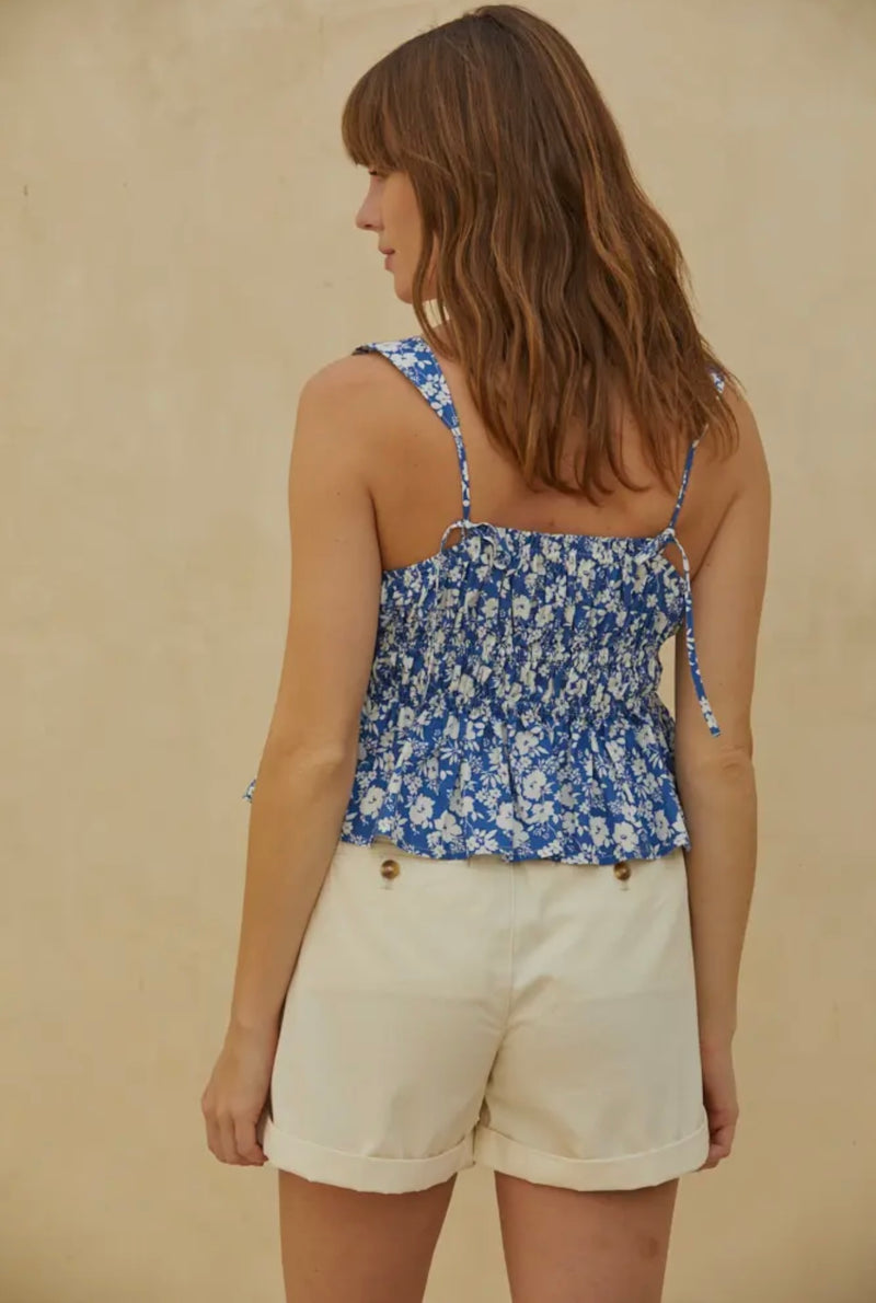 By Together Blue Wide Strap Spring Top