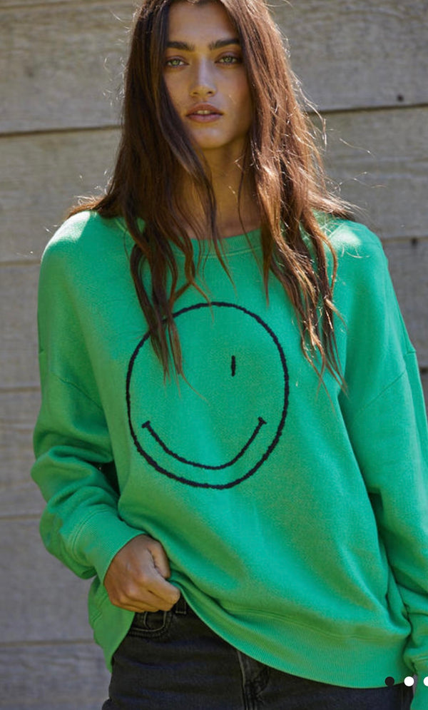 By together Green Made Me Smile Pullover Spring Top
