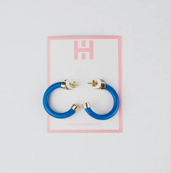 Hoo Hoops True Blue Acrylic Mini Hoop Spring Earrings