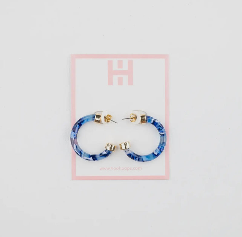 Hoo Hoops Blue Skies Acrylic Mini Hoops Spring Earrings