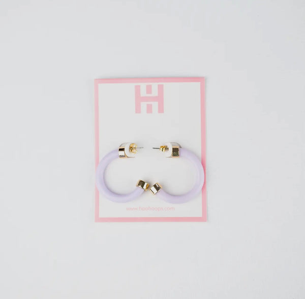 Hoo Hoops Lavender Acrylic Mini Hoops Spring Earrings