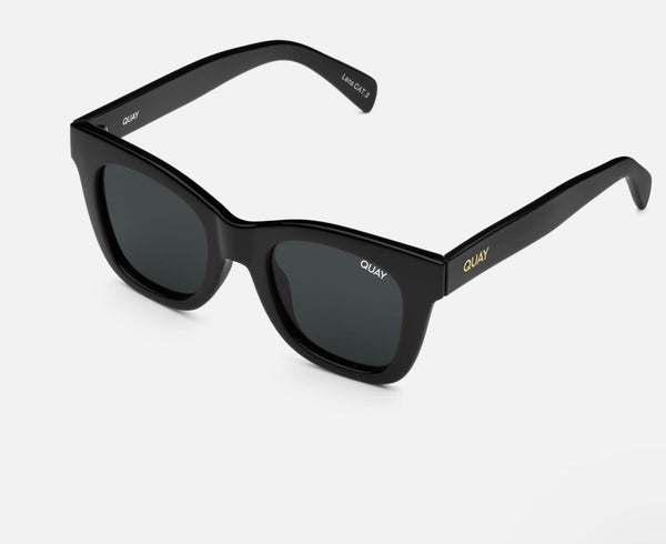 Quay Shiny Black Frame w/Smoke Polarized Lenses XL After Hours Sunglasses