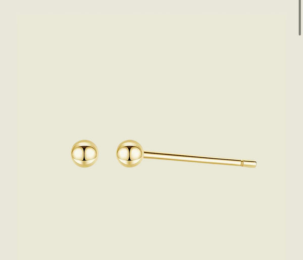 Sphere Gold or Silver Sphere Stud Earrings