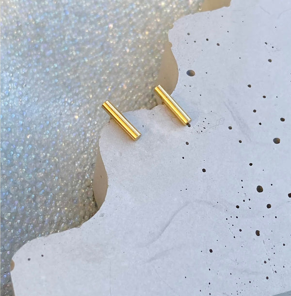 EarKit Gold/Silver Bar Stud Earrings