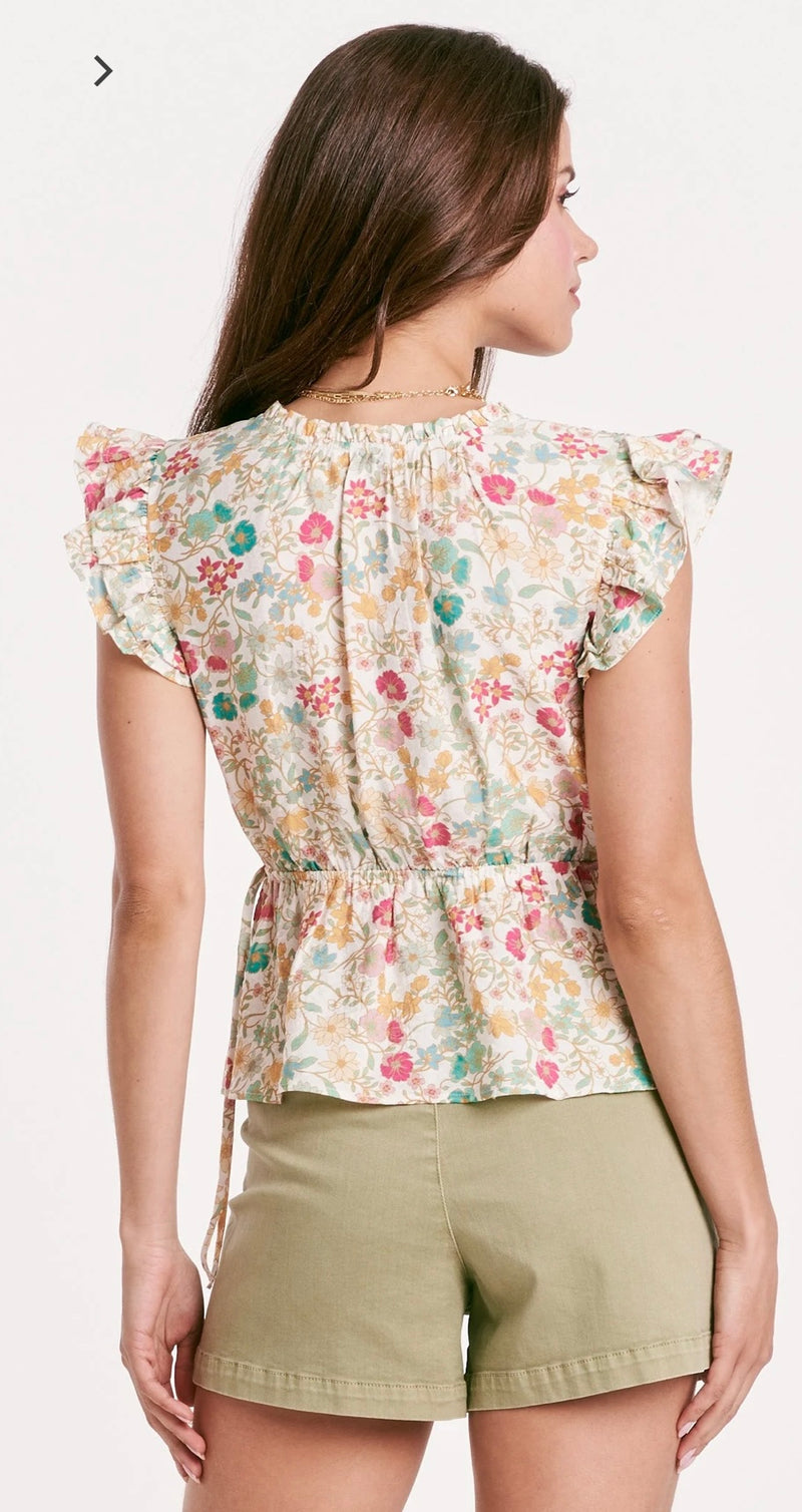 Another Love White Floral Marseille Peplum Spring Top