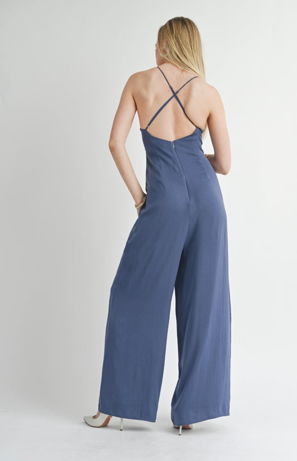 Sage The Label Midnight Write Poetry Spaghetti Strap Jumpsuit