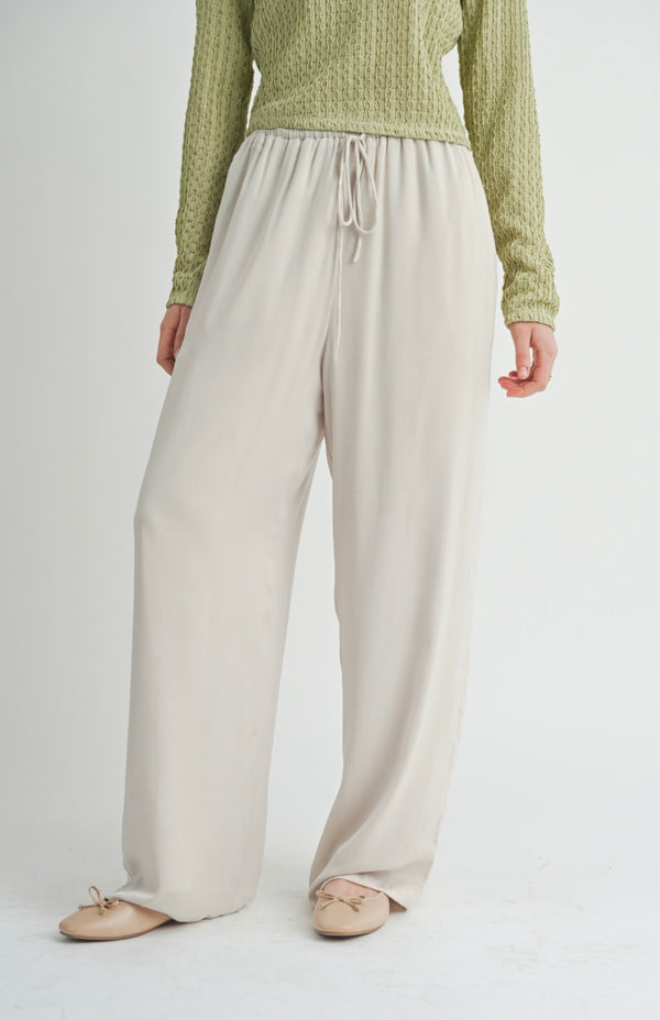 Sage The Label Oyster Write Poetry Tied Waist Wide Leg Pant