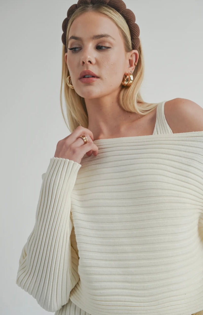 Sage The Label Natural Gabi Sweater Top and Midi Dress