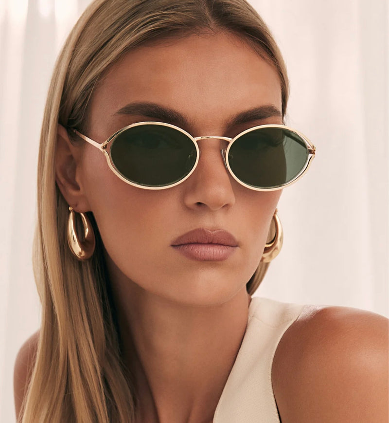 BILLINI The Sampaio Gold Frames with Olive Lenses Sunglasses