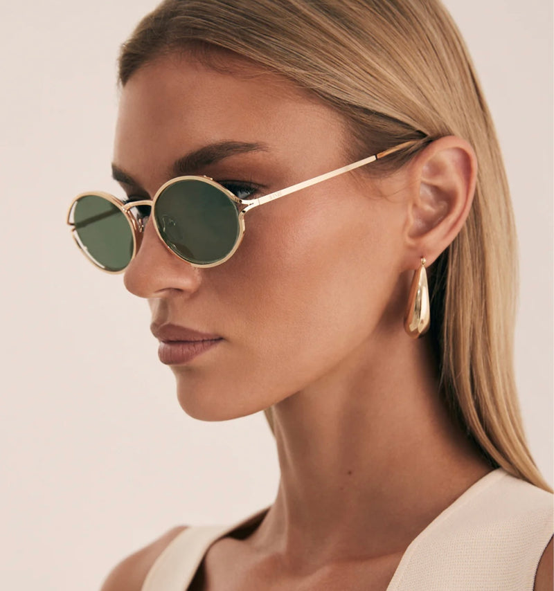 BILLINI The Sampaio Gold Frames with Olive Lenses Sunglasses