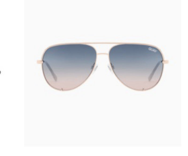 QUAY High Key Mini Rose Gold Frames with Fade Lenses Sunglasses