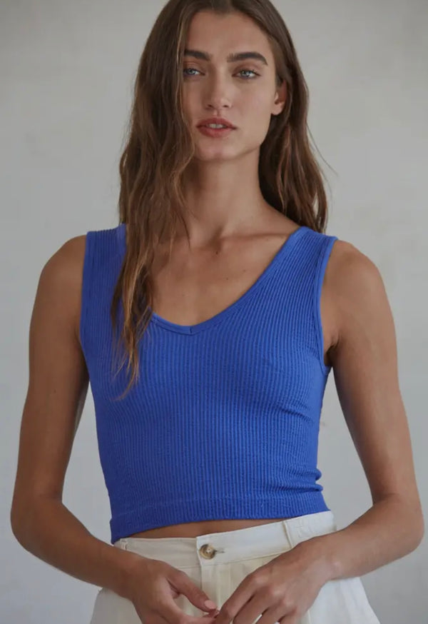 By Together Lavender Seamless U-VNeck Cropped Tank Top