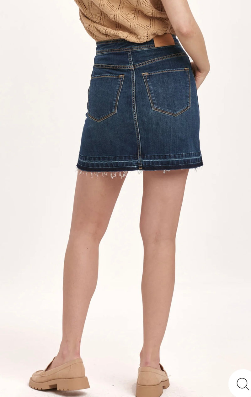 Dear John Denim Gatlingburg Quinn Button Detail Mini Denim Skirt