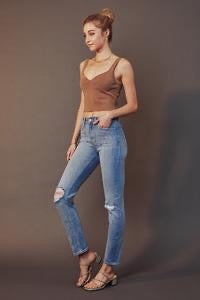 KanCan Light High Rise Slim Straight Jean